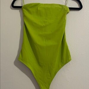 Express Neon Lime Strapless Bodysuit